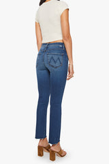 Mother Denim Mid Rise Dazzler Ankle Fray in Taking Chances
