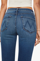 Mother Denim Mid Rise Dazzler Ankle Fray in Taking Chances