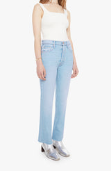 Mother Denim Tripper Flood Fray in Cool as a Cat