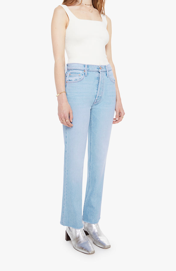 Mother Denim Tripper Flood Fray in Cool as a Cat