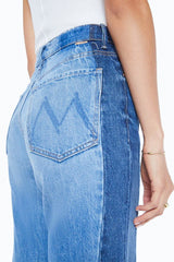 Mother Denim Tux Sidestepper Sneak Fray in Double Stacked