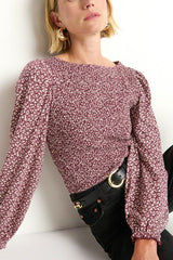 Nation Aidan Smocked Blouse in Winter Floral