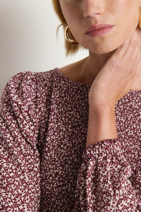 Nation Aidan Smocked Blouse in Winter Floral