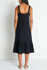 Nation Amalia Midi Dress in Jet Black