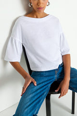 Nation Angeline Top in Optic White