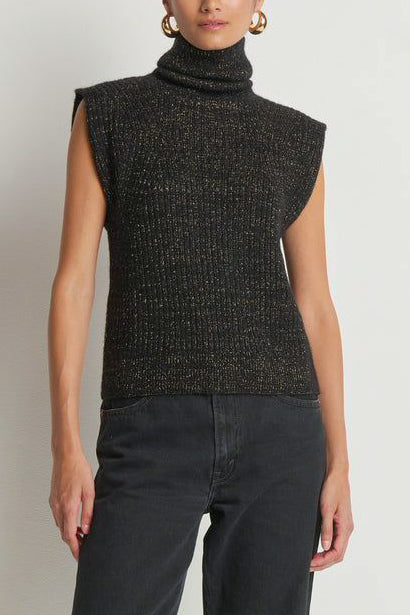 Nation Isha Turtleneck in Shiny Jet Black