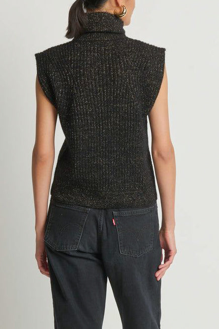 Nation Isha Turtleneck in Shiny Jet Black