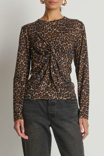 Nation Marion Twist Front Tee in Winter Leopard - Viva Diva Boutique