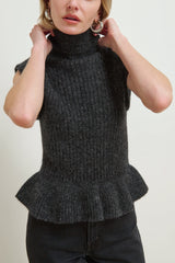 Nation Miranda Turtleneck Tank in Heather Charcoal - Viva Diva Boutique