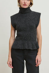 Nation Miranda Turtleneck Tank in Heather Charcoal - Viva Diva Boutique