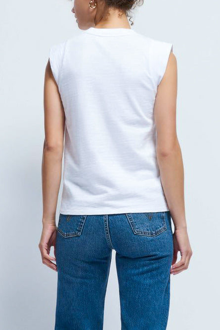 Nation Patti Muscle Tank in Optic White - Viva Diva Boutique