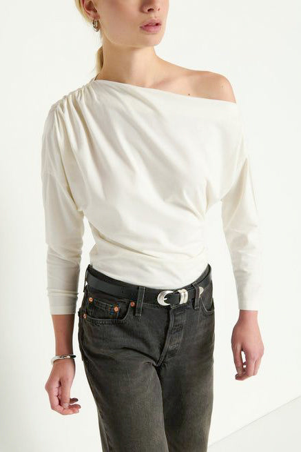 Nation Pietra Off The Shoulder Top in Porcelain