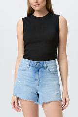 Paige Denim Dani Short W/ Raw Hem in Real Gone Distressed - Viva Diva Boutique
