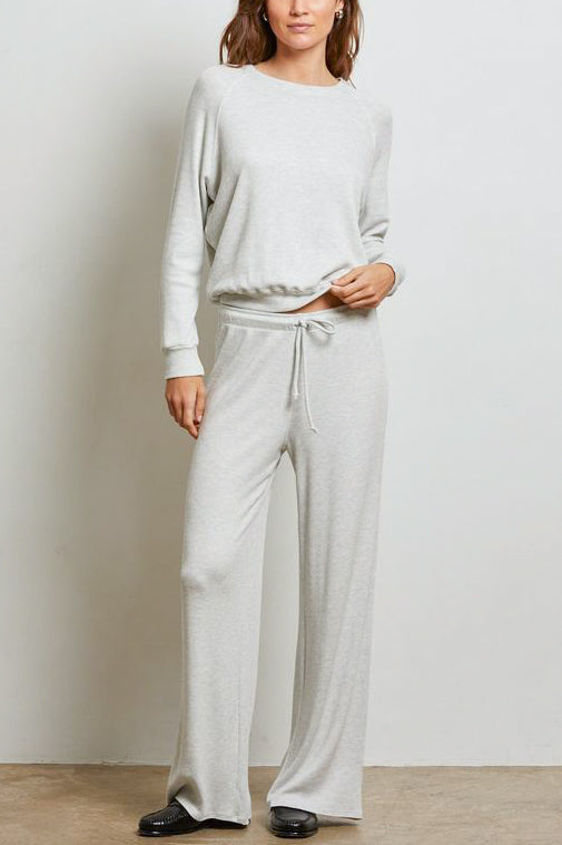 Perfect White Tee Cooper Brushed Waffle L/S in Ash