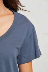 Perfect White Tee Hendrix Cotton Boxy V Neck in Night - Viva Diva Boutique