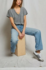 Perfect White Tee Hendrix Shirt in Heather Grey - Viva Diva Boutique