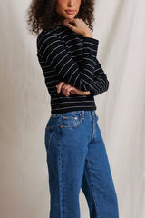 Perfect White Tee Jamie Tee in Black Stripe
