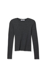 Perfect White Tee Jolie Rib Sweater in Charcoal - Viva Diva Boutique