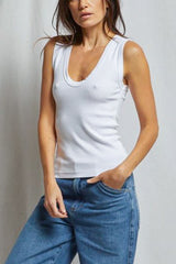 Perfect White Tee Jordan Tank in White - Viva Diva Boutique