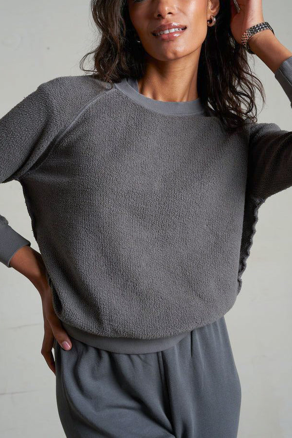 Perfect White Tee Ziggy Sweatshirt in Charcoal - Viva Diva Boutique