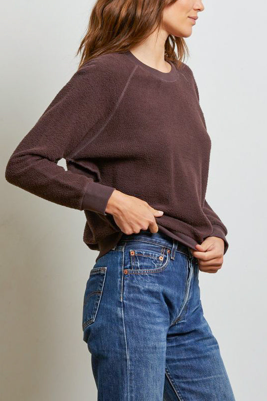 Perfect White Tee Ziggy Sweatshirt in Cocoa