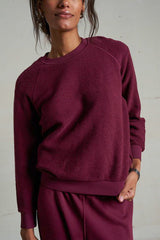 Perfect White Tee Ziggy Sweatshirt in Dark Burgundy - Viva Diva Boutique