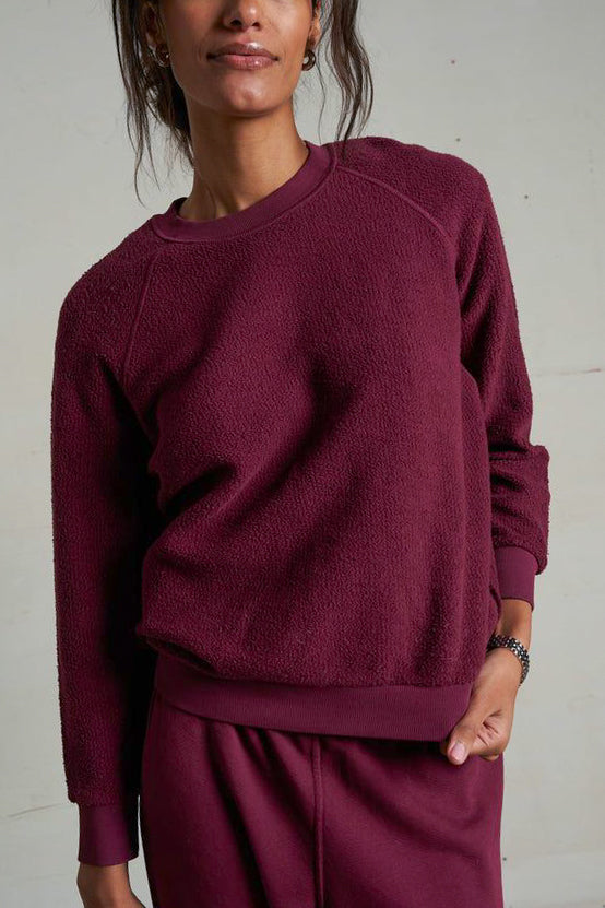 Perfect White Tee Ziggy Sweatshirt in Dark Burgundy - Viva Diva Boutique
