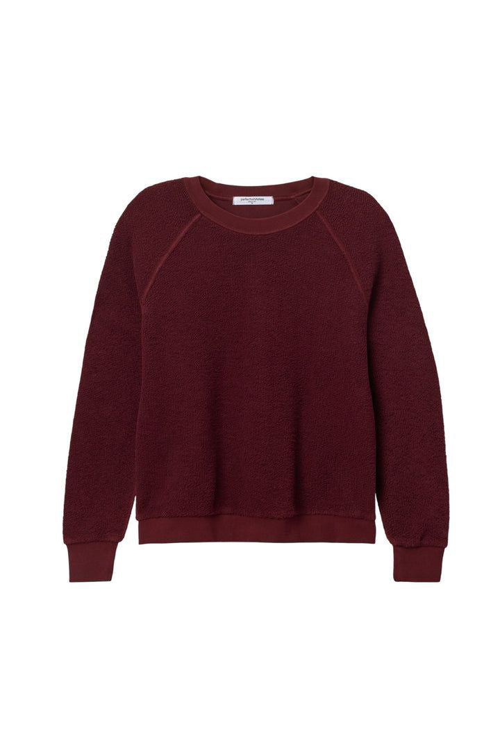 Perfect White Tee Ziggy Sweatshirt in Dark Burgundy - Viva Diva Boutique