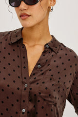 Rails Alyssa Shirt in Chocolate Polka Dot