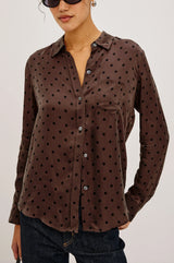 Rails Alyssa Shirt in Chocolate Polka Dot