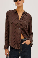 Rails Alyssa Shirt in Chocolate Polka Dot