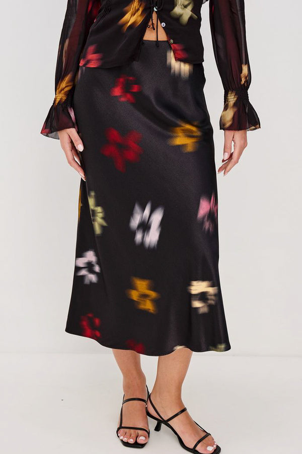 Rails Anya Skirt in Onyx Blurred Floral