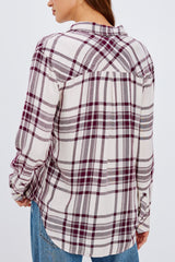 Rails Hunter Shirt in Ivory Maroon