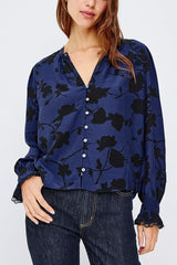 Rails Magda Blouse in Navy Tossed Roses