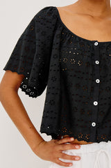 Rails Miller Top in Black Eyelet