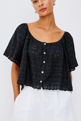 Rails Miller Top in Black Eyelet