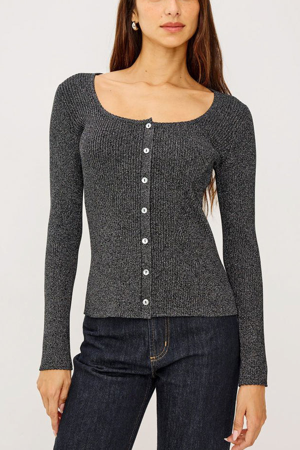 Rails Paulina Sweater in Gunmetal Lurex - Viva Diva Boutique