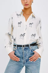 Rails Saige Top in Ivory Zebra