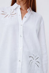 Rails Samar Shirt in White Palm Embroidery - Viva Diva Boutique