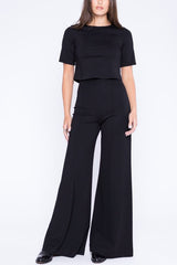 Ripley Rader Ponte Knit Wide Leg Pant in Black - Viva Diva Boutique
