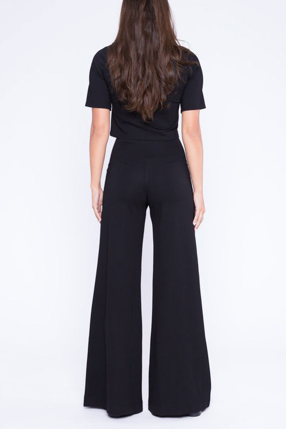 Ripley Rader Ponte Knit Wide Leg Pant in Black - Viva Diva Boutique