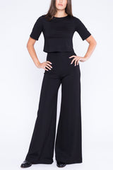 Ripley Rader Ponte Knit Wide Leg Pant in Black - Viva Diva Boutique