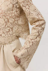 Sabina Musayev Nox Lace Top in Stone