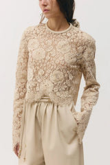 Sabina Musayev Nox Lace Top in Stone