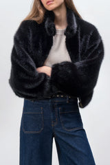 Sanctuary Everest Faux Fur Bomber in Black