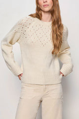 Sanctuary Femme Openwork Sweater in Vanilla Creme