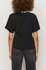 Sanctuary Satin Mix Tee in Black - Viva Diva Boutique