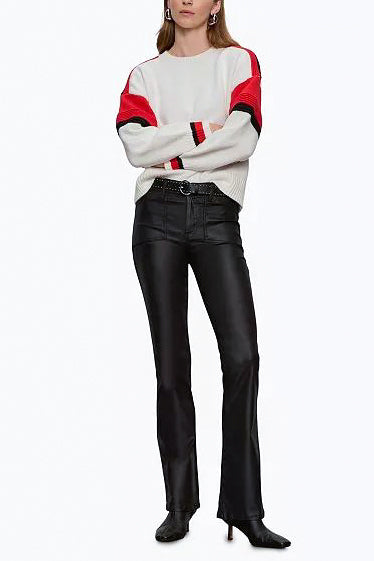 Sanctuary Sporty Stripe Crewneck Sweater in Cherry Lacquer Multi - Viva Diva Boutique