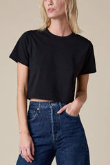 Soldout.nyc Cropped Perfect Tee in Black