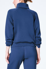 Spanx Air Essentials Half Zip in Faded Indigo